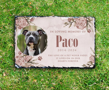 Personalized Pet Memorial Stone: Custom Slate Sympathy Gift