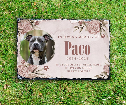 Personalized Pet Memorial Stone: Custom Slate Sympathy Gift