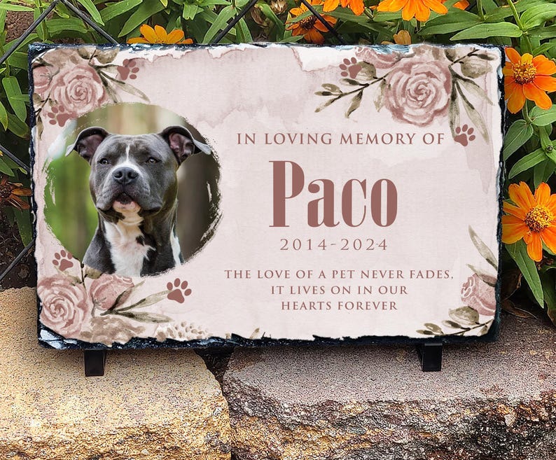 Personalized Pet Memorial Stone: Custom Slate Sympathy Gift