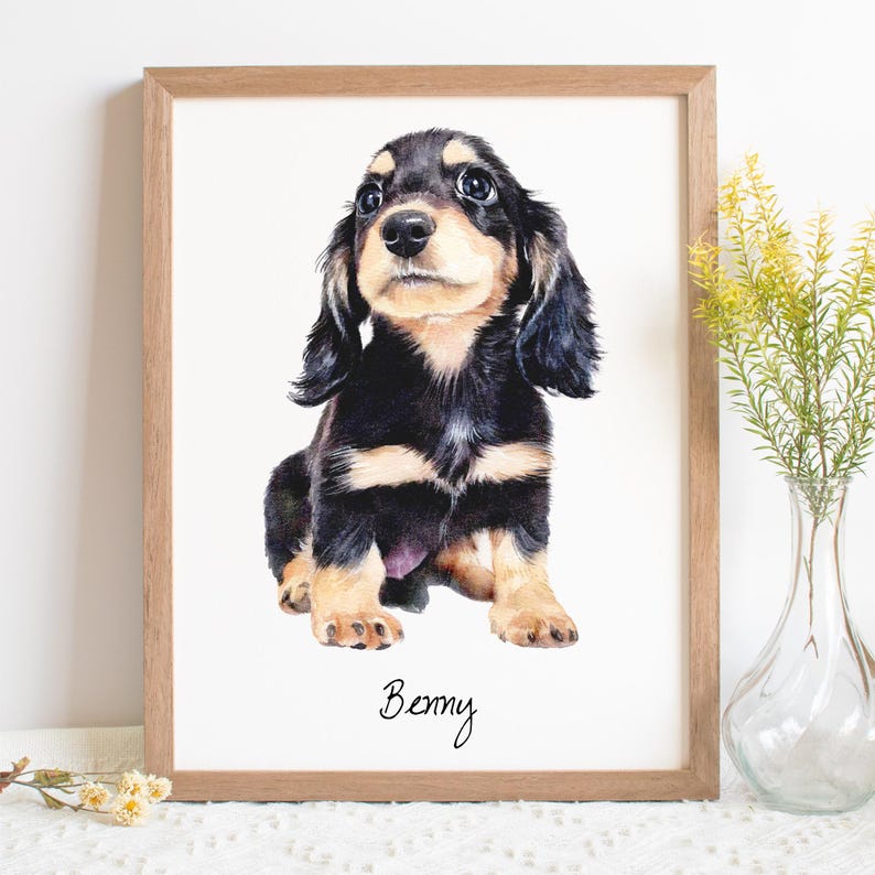 100% Handmade Watercolor Pet Portrait, Dog Portrait, Cat Portrait, Custom Pet Portrait from Photo, Watercolor Pet Painting, Hand Drawn Pet