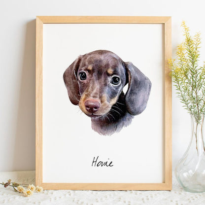 100% Handmade Watercolor Pet Portrait, Dog Portrait, Cat Portrait, Custom Pet Portrait from Photo, Watercolor Pet Painting, Hand Drawn Pet