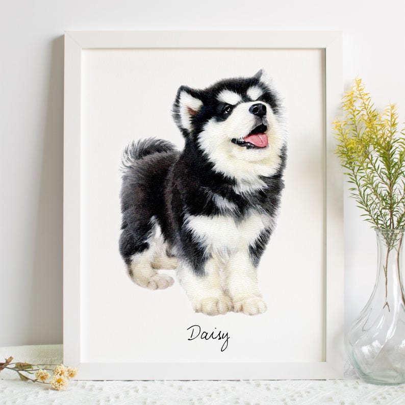 100% Handmade Watercolor Pet Portrait, Dog Portrait, Cat Portrait, Custom Pet Portrait from Photo, Watercolor Pet Painting, Hand Drawn Pet