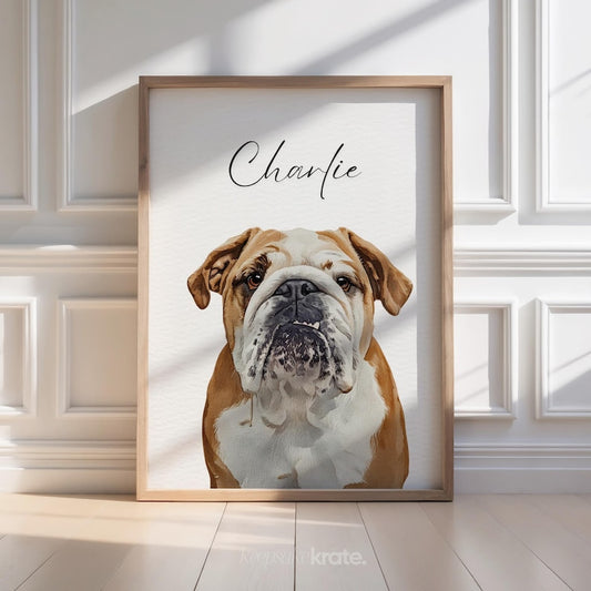 Custom Watercolor Multiple Pet Portrait from Photo | Personalized Dog or Cat Portraits Last Minute Printable Christmas Gift Pet Memorial Art