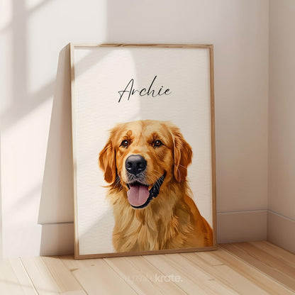 Custom Watercolor Multiple Pet Portrait from Photo | Personalized Dog or Cat Portraits Last Minute Printable Christmas Gift Pet Memorial Art