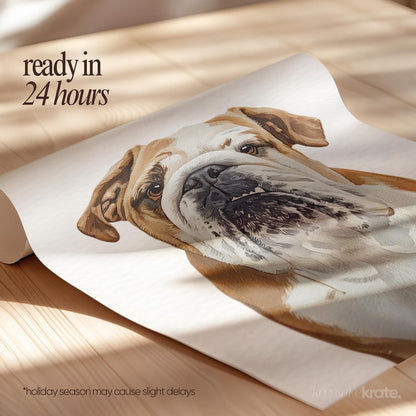 Custom Watercolor Multiple Pet Portrait from Photo | Personalized Dog or Cat Portraits Last Minute Printable Christmas Gift Pet Memorial Art