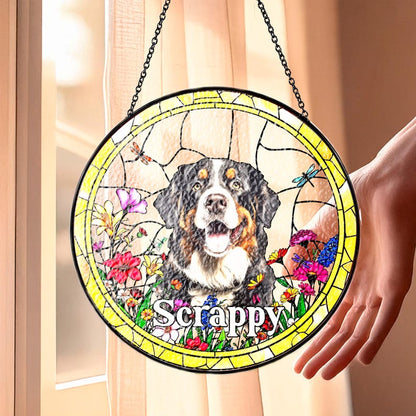 Custom Dog Art Suncatcher Stained Glass From Photo, Pet Memorial Ornament, Cat Art Suncatcher, Gift for Dog Lovers, House Decor CDS01