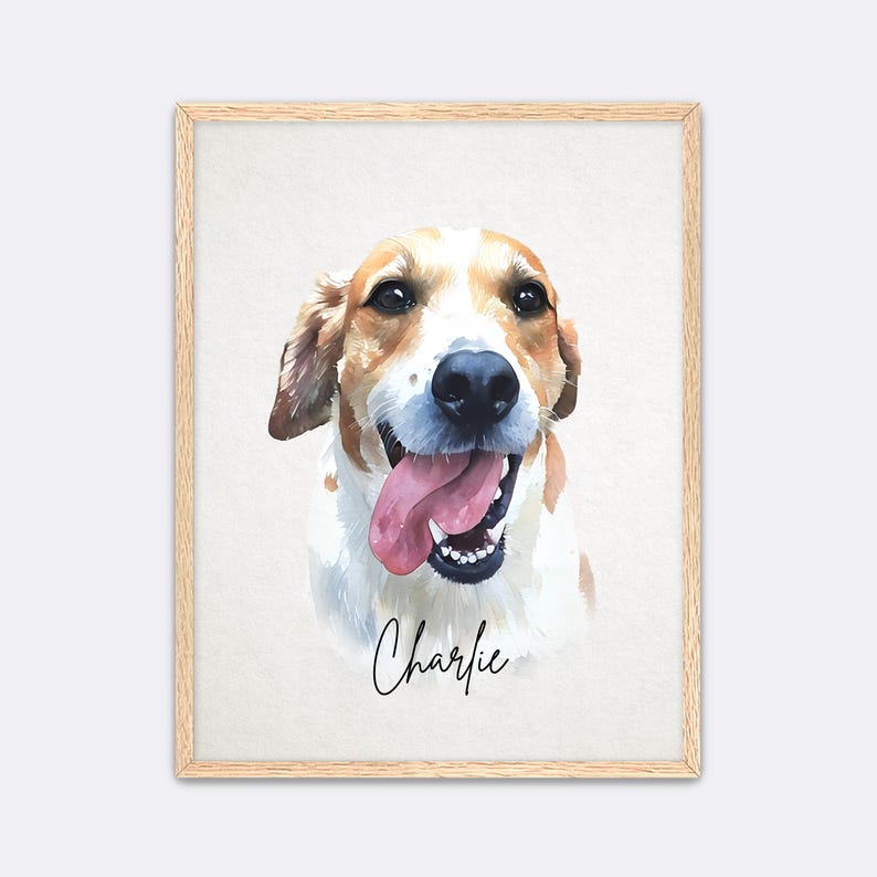Custom Pet Portrait: Watercolor Dog, Cat, and Animal Art from Photo