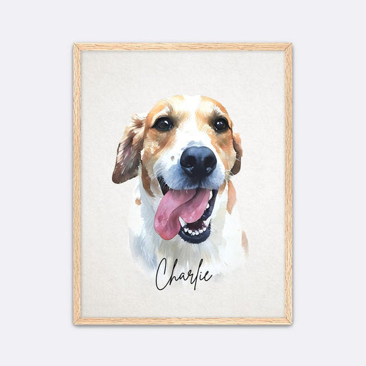 Custom Pet Portrait: Watercolor Dog, Cat, and Animal Art from Photo