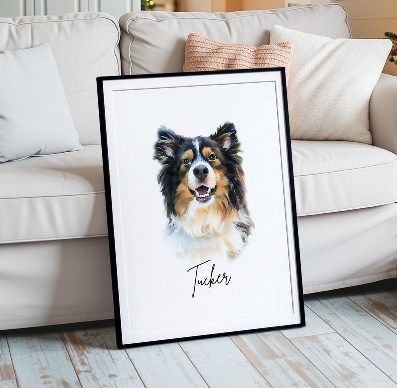 Custom Pet Portrait: Watercolor Dog, Cat, and Animal Art from Photo