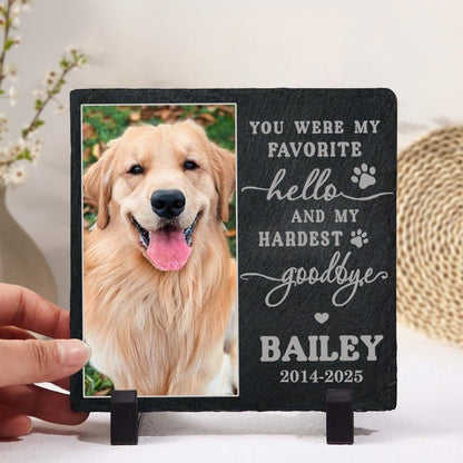 Pet Memorial Stone Dog Memorial Stone With Photo, Pet Headstone Garden Decor, Pet Grave Marker, Sympathy Gift for Loss of Beloved Pet
