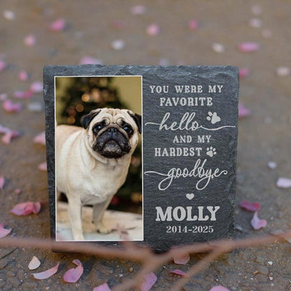 Pet Memorial Stone Dog Memorial Stone With Photo, Pet Headstone Garden Decor, Pet Grave Marker, Sympathy Gift for Loss of Beloved Pet