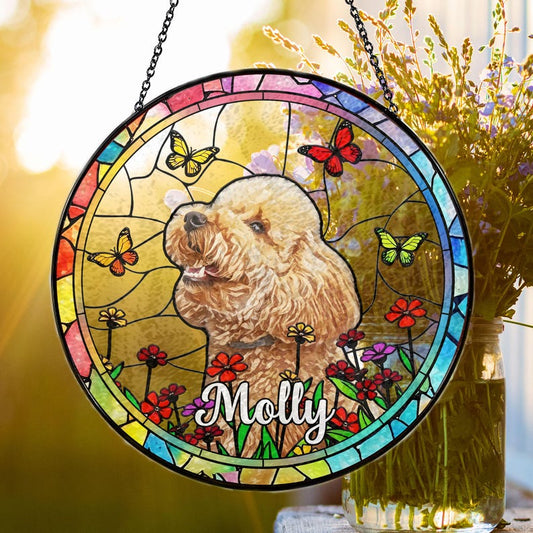Personalized Pet Suncatcher, Custom Dog Christmas Suncatcher, Pet Suncatcher Using Photo, Cat Christmas Photo Suncatcher, Pet Portrait CDS01