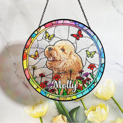 Personalized Pet Suncatcher, Custom Dog Christmas Suncatcher, Pet Suncatcher Using Photo, Cat Christmas Photo Suncatcher, Pet Portrait CDS01