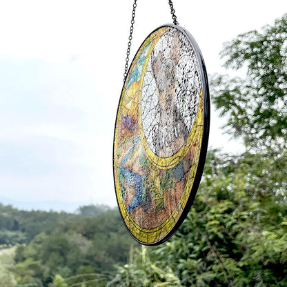 Personalized Dog Portrait Picture Suncatcher, Personalized Window Hanging Stained Glass Suncatcher,Pet Memorial Gift,Dog Memorial Gift CDS02