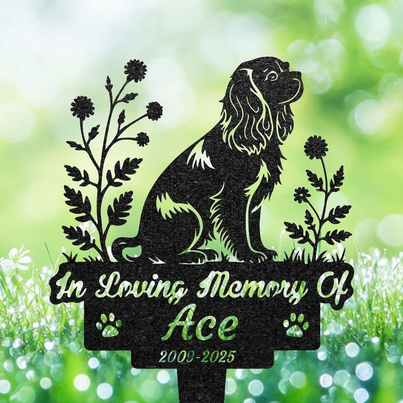 Custom Cavalier King Charles Spaniel Memorial Stake, Dog Loss Gift