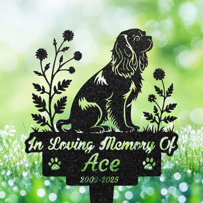 Custom Cavalier King Charles Spaniel Memorial Stake, Dog Loss Gift