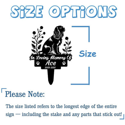 Custom Cavalier King Charles Spaniel Memorial Stake, Dog Loss Gift