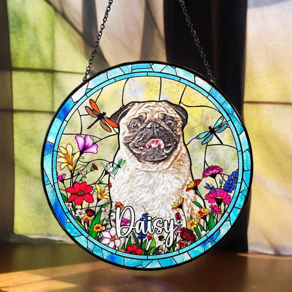 Christmas 2024 Dog Memorial Suncatcher Gift, Personalised Photo Suncatchers,Dog Lovers Memorial Gift, Pet Memorial, Window Decorations CDS01