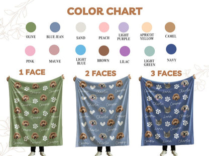 Custom Pet Photo Blanket With Name, Personalized Dog Cat Blanket, Pet Memorial Gift, Dog Dad Gift, Custom Picture Blanket For Pet Lovers