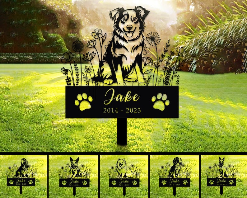 Custom Dog Memorial Stake, Pet Design Garden Sign, Gift for Pet, Dog Grave Marker, Personalized Dog Garden Sign, Pet Loss Gift