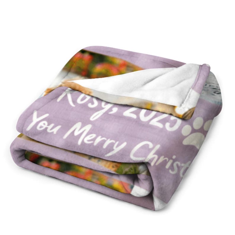Custom Pet Photo Plush Blanket, Christmas Gift