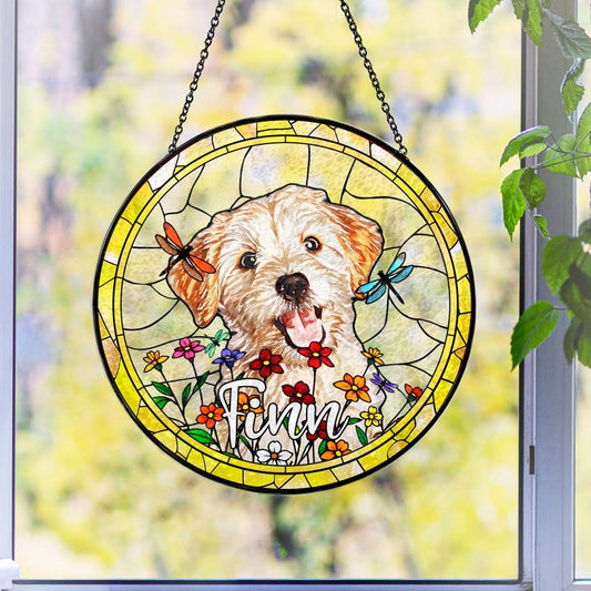 Personalized Dog Memorial Suncatcher, Dog Memorial Ornament, Custom Dog Loss Ornament,Dog Suncatcher,Dog Memorial Gift, Dog Lover Gift CDS01