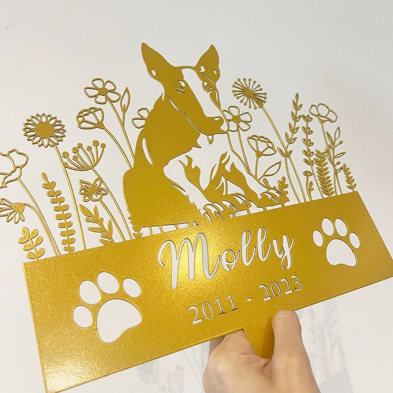 Custom Dog Memorial Stake, Pet Design Garden Sign, Gift for Pet, Dog Grave Marker, Personalized Dog Garden Sign, Pet Loss Gift