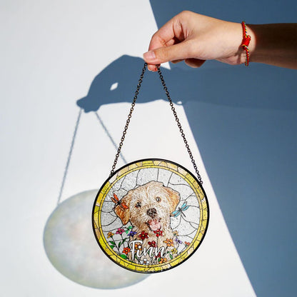 Personalized Dog Memorial Suncatcher, Dog Memorial Ornament, Custom Dog Loss Ornament,Dog Suncatcher,Dog Memorial Gift, Dog Lover Gift CDS01