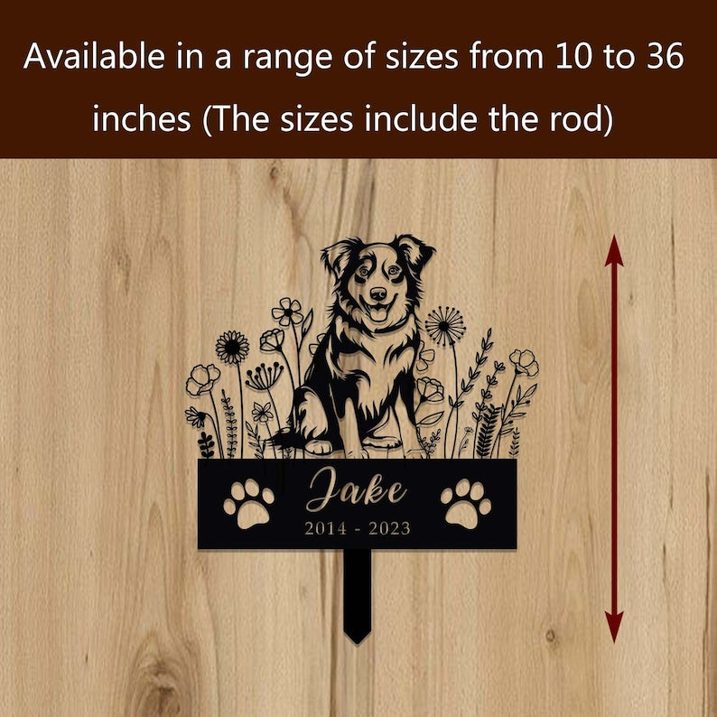 Custom Dog Memorial Stake, Pet Design Garden Sign, Gift for Pet, Dog Grave Marker, Personalized Dog Garden Sign, Pet Loss Gift