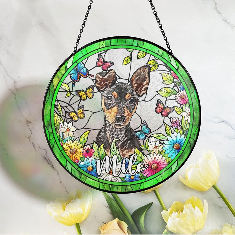 Personalized Pet Suncatcher, Custom Dog Christmas Ornament, Pet Ornament Using Photo, Cat Christmas Photo Suncatcher,Pet Portrait Gift CDS01