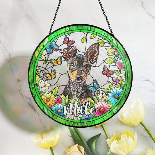 Personalized Pet Suncatcher, Custom Dog Christmas Ornament, Pet Ornament Using Photo, Cat Christmas Photo Suncatcher,Pet Portrait Gift CDS01