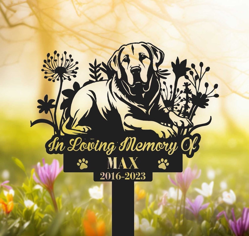 Personalized Dog Memorial Stake, Metal Stake, Labrador Retriever, Pet Grave Marker, Sympathy Sign, Remembrance Stake,Labrador Retriever Sign