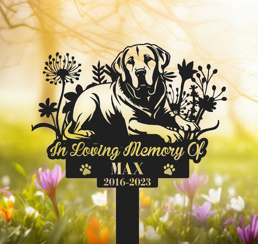 Personalized Dog Memorial Stake, Metal Stake, Labrador Retriever, Pet Grave Marker, Sympathy Sign, Remembrance Stake,Labrador Retriever Sign