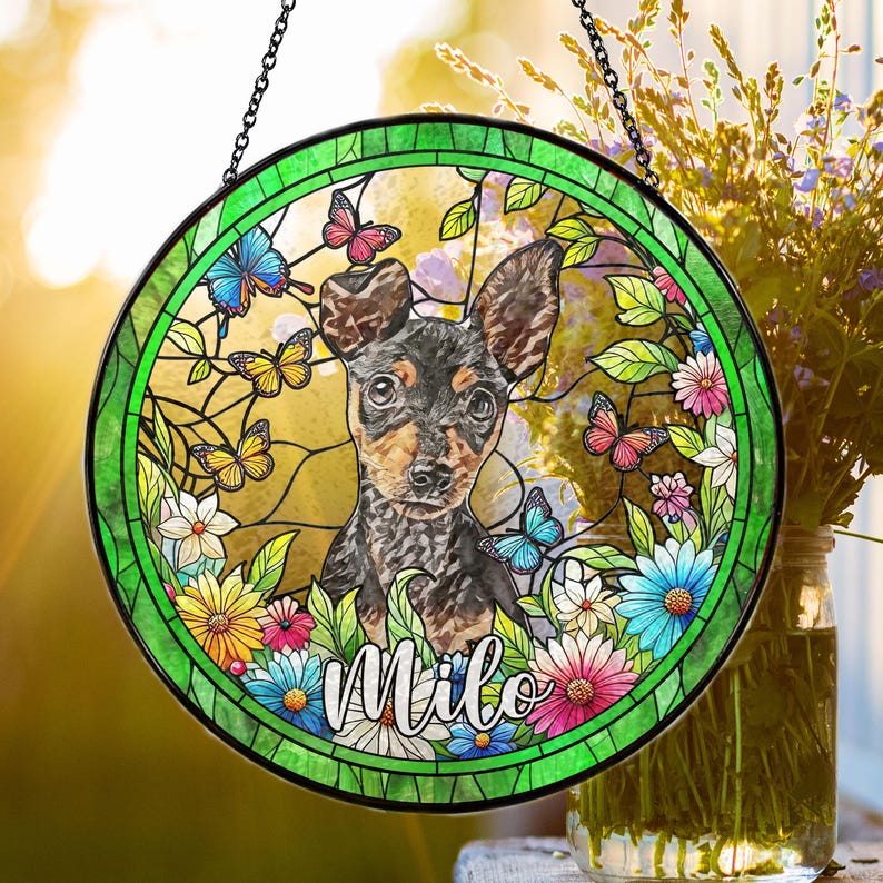 Personalized Pet Suncatcher, Custom Dog Christmas Ornament, Pet Ornament Using Photo, Cat Christmas Photo Suncatcher,Pet Portrait Gift CDS01