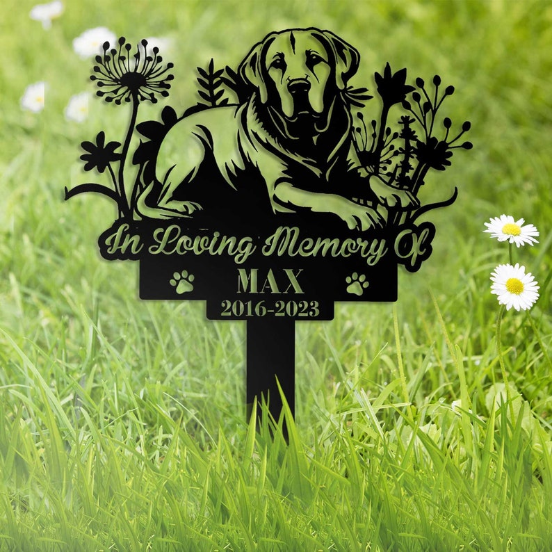 Personalized Dog Memorial Stake, Metal Stake, Labrador Retriever, Pet Grave Marker, Sympathy Sign, Remembrance Stake,Labrador Retriever Sign