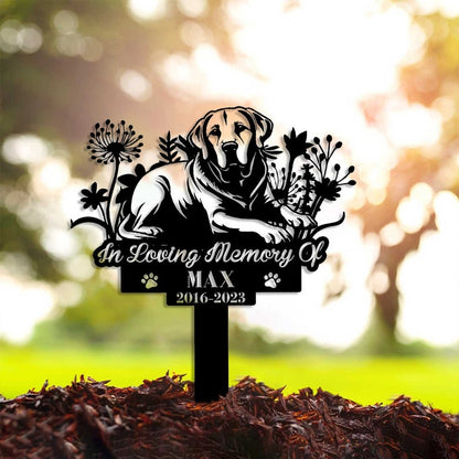Personalized Dog Memorial Stake, Metal Stake, Labrador Retriever, Pet Grave Marker, Sympathy Sign, Remembrance Stake,Labrador Retriever Sign