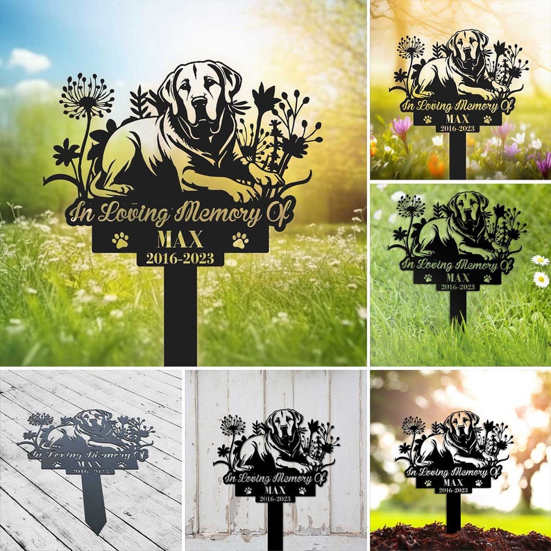 Personalized Dog Memorial Stake, Metal Stake, Labrador Retriever, Pet Grave Marker, Sympathy Sign, Remembrance Stake,Labrador Retriever Sign