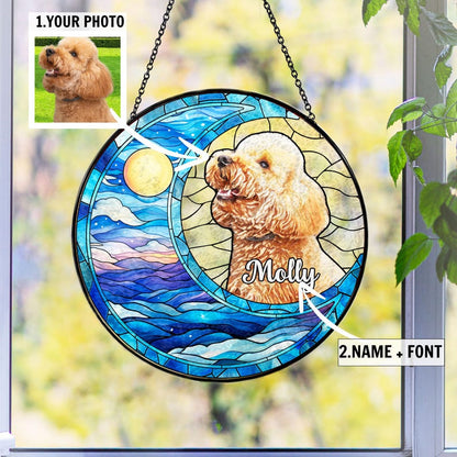 Dog Memorial Gift, Custom Dog Suncatcher With Name And Date, Personalized Dog Memorial Suncatcher, Puppy Loss Gift,In Loving Memory CDS02