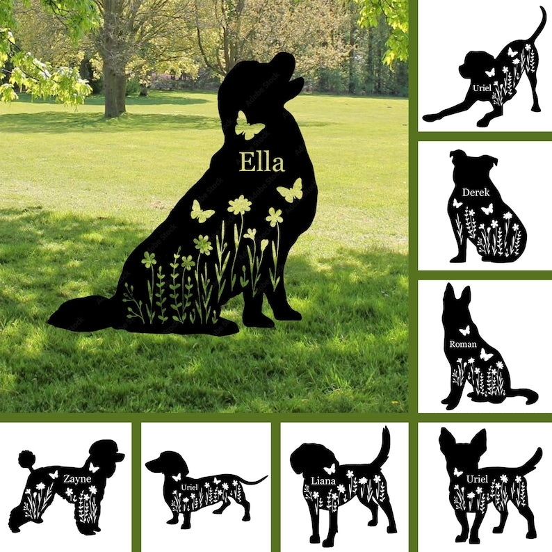 Custom Dog Metal Stake,Pet Grave Marker,Metal Dog Yard Sign,Dog Garden Sign,Dog Memorial Stake,Dog Loss Gift,Dog Cemetery Stake,Dog Name