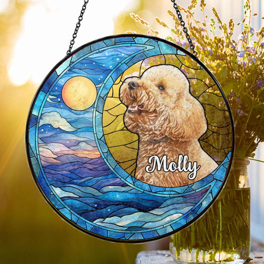 Dog Memorial Gift, Custom Dog Suncatcher With Name And Date, Personalized Dog Memorial Suncatcher, Puppy Loss Gift,In Loving Memory CDS02