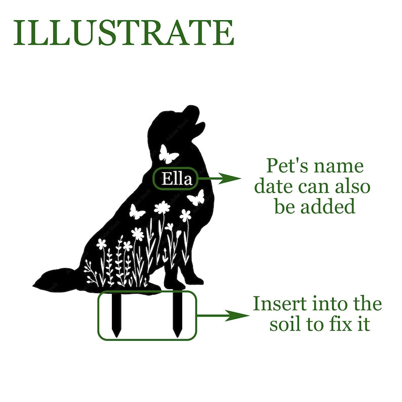 Custom Dog Metal Stake,Pet Grave Marker,Metal Dog Yard Sign,Dog Garden Sign,Dog Memorial Stake,Dog Loss Gift,Dog Cemetery Stake,Dog Name