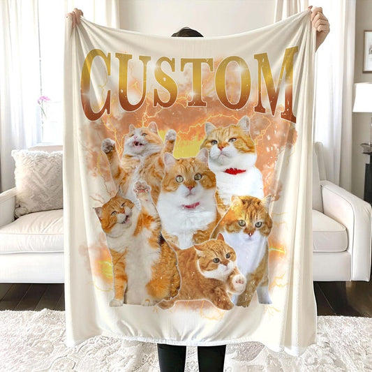 Custom Pet Photo Blanket, Personalized Photo Pet Blanket, Christmas Pet Mom Gift, Cat Mom Gift, Dog Mom Gift, Mothers Day Gift, Mom Gift