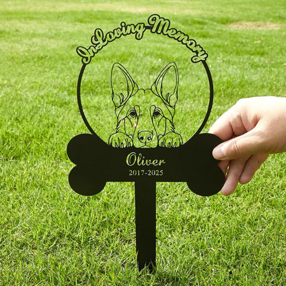 Custom Metal Breed Dog Memorial Stake, Custom Dog Monument, Dog Remembrance Stake, Custom Name Metal, Pet Grave Marker for dog, Pet Metal