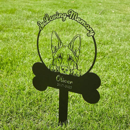 Custom Metal Breed Dog Memorial Stake, Custom Dog Monument, Dog Remembrance Stake, Custom Name Metal, Pet Grave Marker for dog, Pet Metal