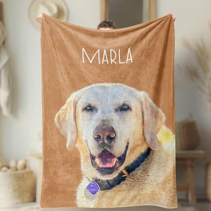 Personalized Pet Photo Blanket: Custom Fleece Dog/Cat Mom Gift