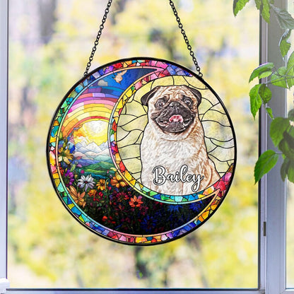 SALE Personalized Dog Memorial Suncatcher, Dog Memorial Ornament, Dog Loss Ornament, Dog Suncatcher,Dog Memorial Gift, Dog Lover Gift CDS02