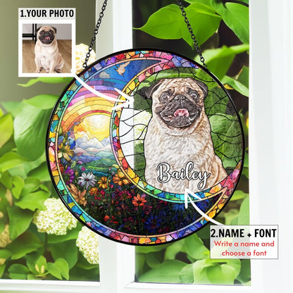 SALE Personalized Dog Memorial Suncatcher, Dog Memorial Ornament, Dog Loss Ornament, Dog Suncatcher,Dog Memorial Gift, Dog Lover Gift CDS02