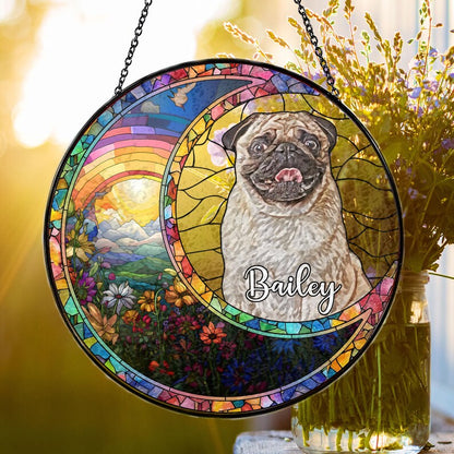 SALE Personalized Dog Memorial Suncatcher, Dog Memorial Ornament, Dog Loss Ornament, Dog Suncatcher,Dog Memorial Gift, Dog Lover Gift CDS02