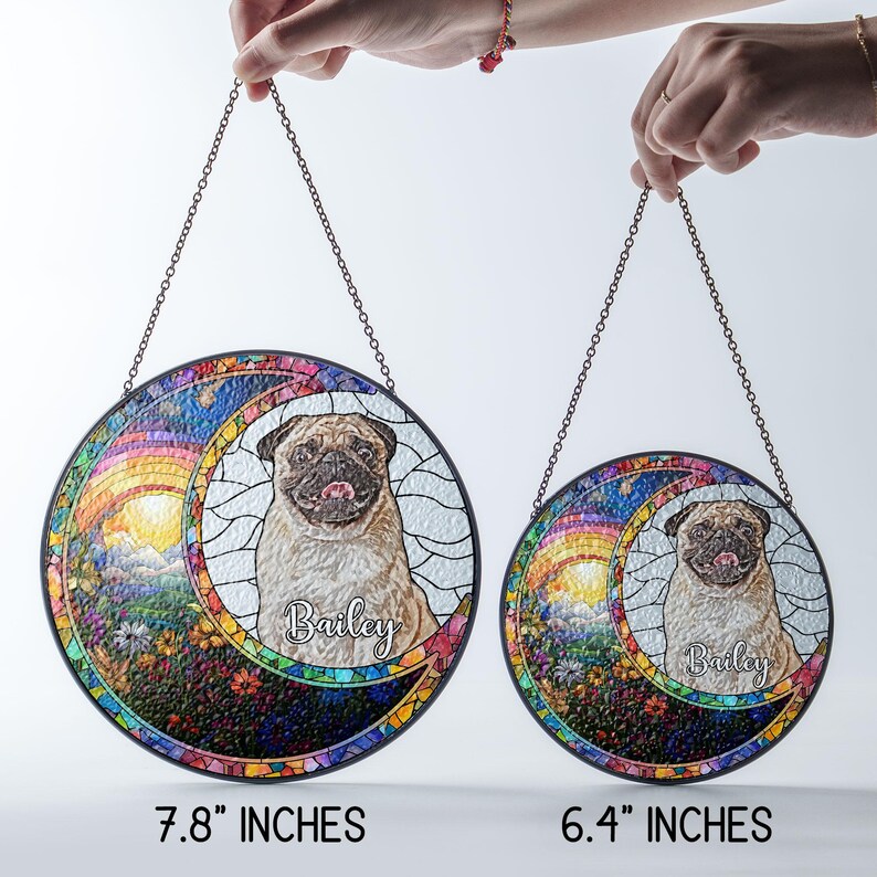 SALE Personalized Dog Memorial Suncatcher, Dog Memorial Ornament, Dog Loss Ornament, Dog Suncatcher,Dog Memorial Gift, Dog Lover Gift CDS02