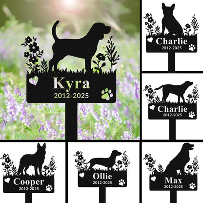 Custom Dog Memorial Stake, Dog Grave Marker, Dog Remembrance Stake, Personalized Metal Dog Garden Sign, Pet Loss Gift, Dog Loss Gift